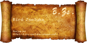 Biró Zselyke névjegykártya